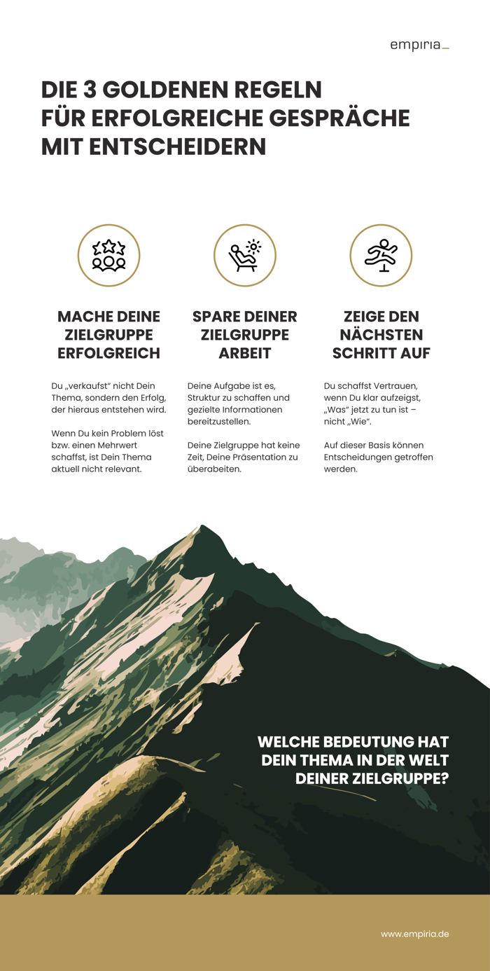 Die 3 goldenen Regeln für erfolgreiche Gespräche mit Entscheidern